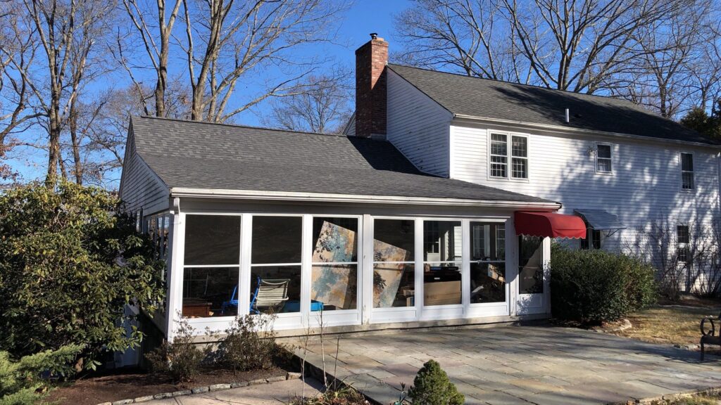 Roof replacement in Cumberland, RI using CertainTeed Landmark Pewterwood shingles — Project #11953 by Pinnacle Roofing & Skylights