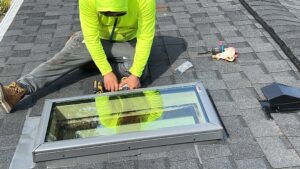 Skylight installation in East Greenwich, RI with VELUX skylights — Project #12363 by Pinnacle Roofing & Skylights