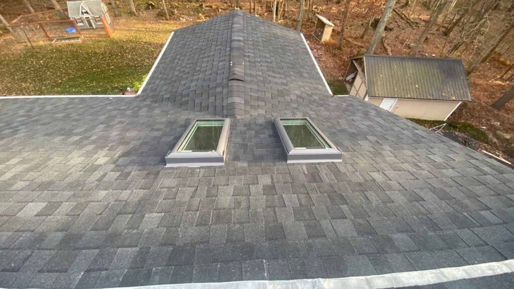 Skylight installation in Exeter, RI with VELUX skylights — Project #12062 by Pinnacle Roofing & Skylights