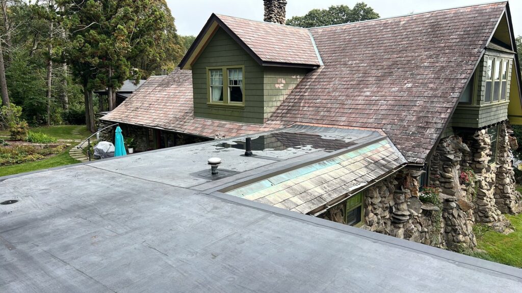 Roof replacement in Glocester, RI with EPDM rubber membrane — Project #11822 by Pinnacle Roofing & Skylights