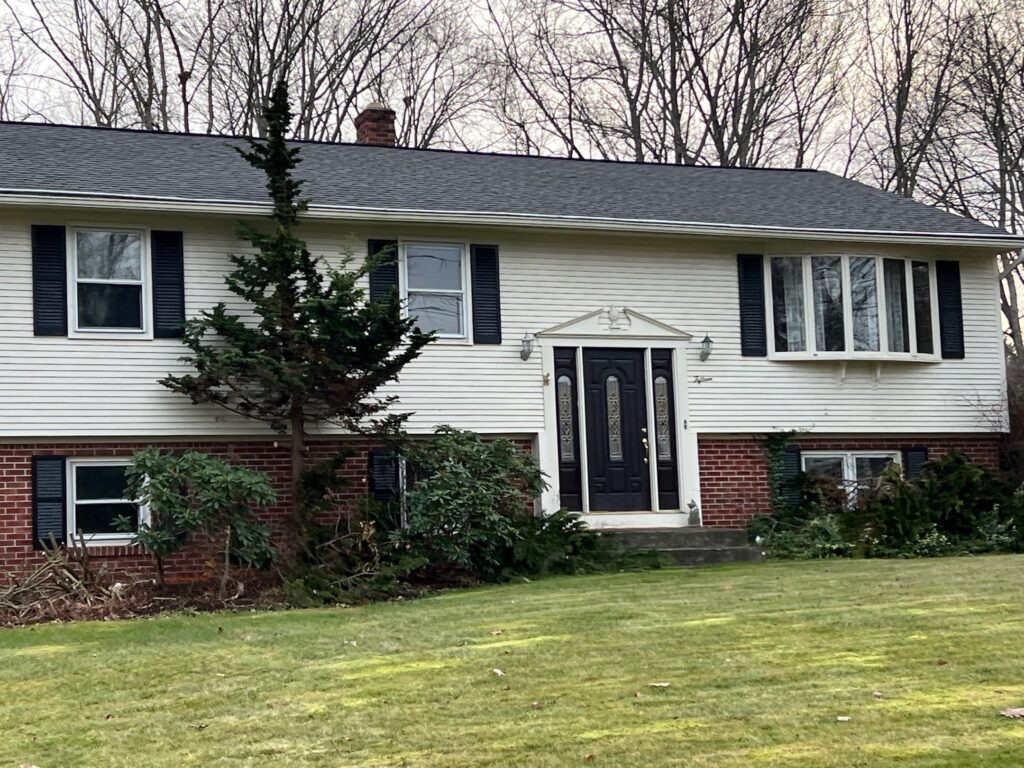 Roof replacement in Greenville, RI using CertainTeed Landmark Pewterwood shingles — Project #11874 by Pinnacle Roofing & Skylights