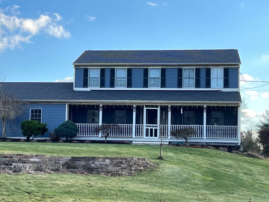Roof replacement in Hope Valley, RI using CertainTeed Landmark PRO Pewterwood shingles — Project #11824 by Pinnacle Roofing & Skylights