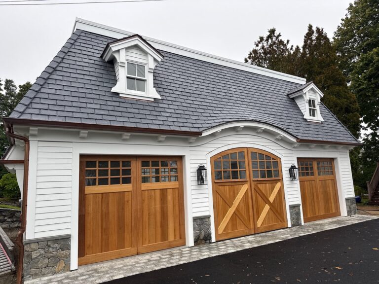 DaVinci composite slate roof in smokey gray installed in Jamestown Rhode Island