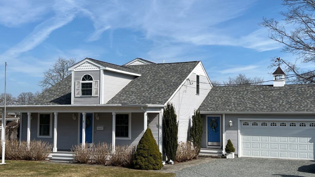 Roof replacement in Jamestown, RI with asphalt shingles — Project #12264 by Pinnacle Roofing & Skylights