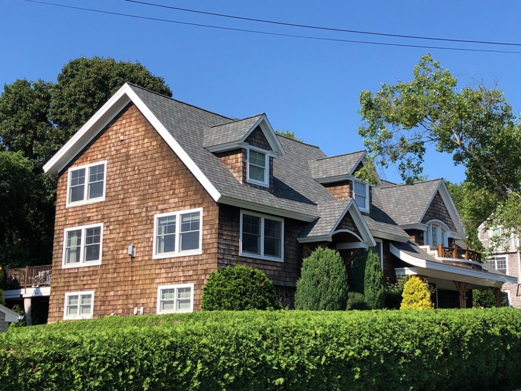 Roof replacement in Jamestown, RI with asphalt shingles — Project #12277 by Pinnacle Roofing & Skylights