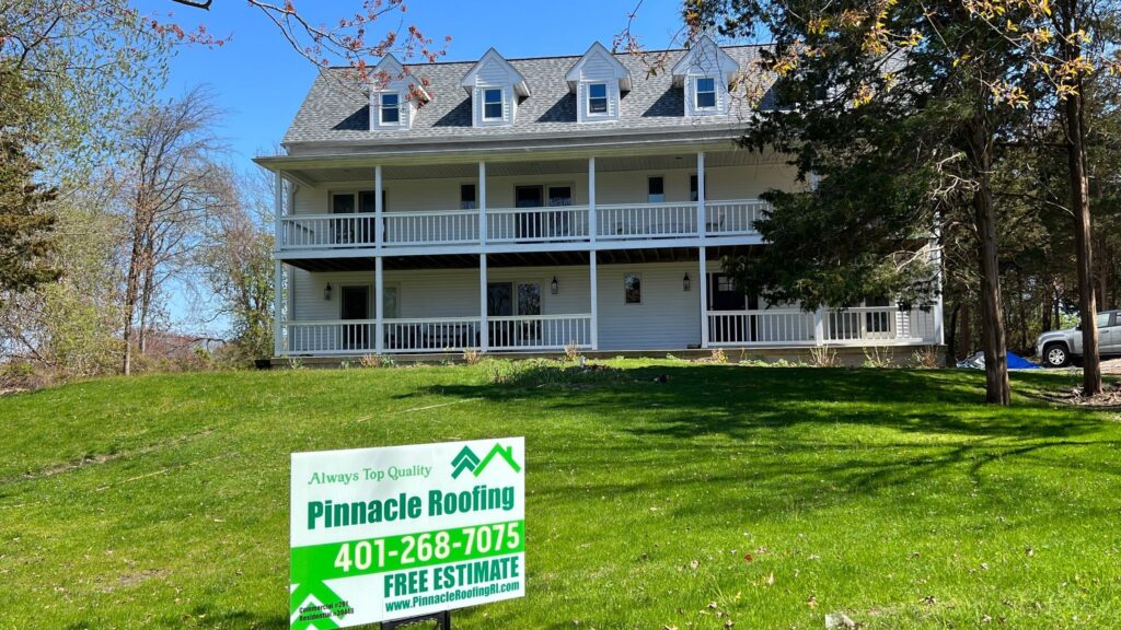 Roof replacement in Jamestown, RI with asphalt shingles — Project #12289 by Pinnacle Roofing & Skylights