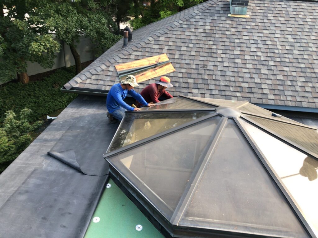 Skylight installation in Jamestown, RI with VELUX skylights — Project #12346 by Pinnacle Roofing & Skylights