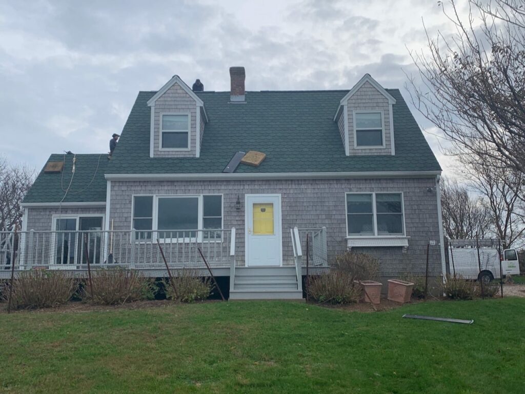 Roof replacement in New Shoreham, RI with asphalt shingles — Project #11834 by Pinnacle Roofing & Skylights