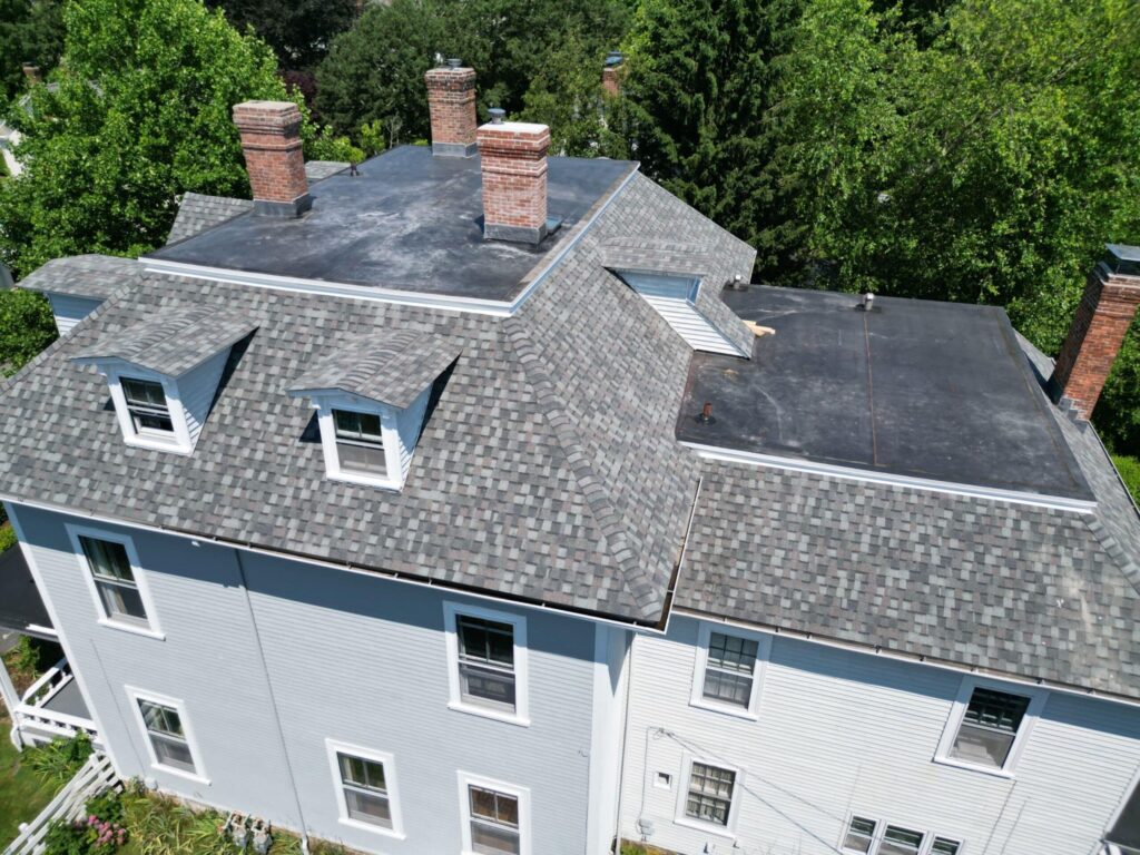 Roof replacement in Newport, RI with EPDM rubber membrane — Project #12008 by Pinnacle Roofing & Skylights