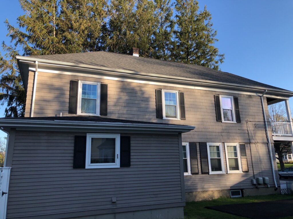 Roof replacement in Pawtucket, RI using CertainTeed Landmark Pewterwood shingles — Project #12010 by Pinnacle Roofing & Skylights