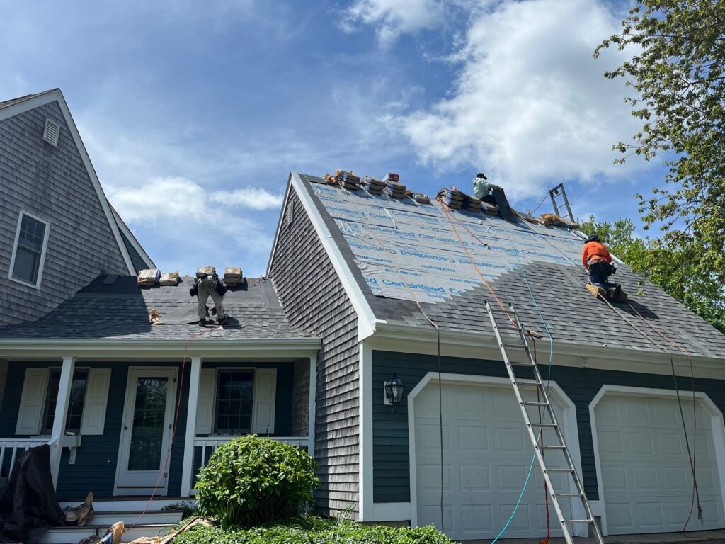 Roof replacement in Portsmouth, RI with asphalt shingles — Project #11669 by Pinnacle Roofing & Skylights