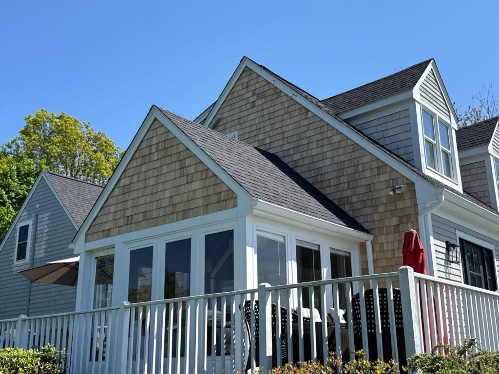 Roof replacement in Barrington, RI with cedar shake — Project #11682 by Pinnacle Roofing & Skylights