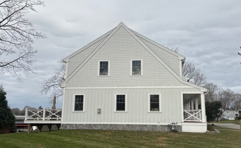 Showcase Image Showcase Image Barrington James Hardie Panel And Shake Siding In The Summer White Color 8a893f