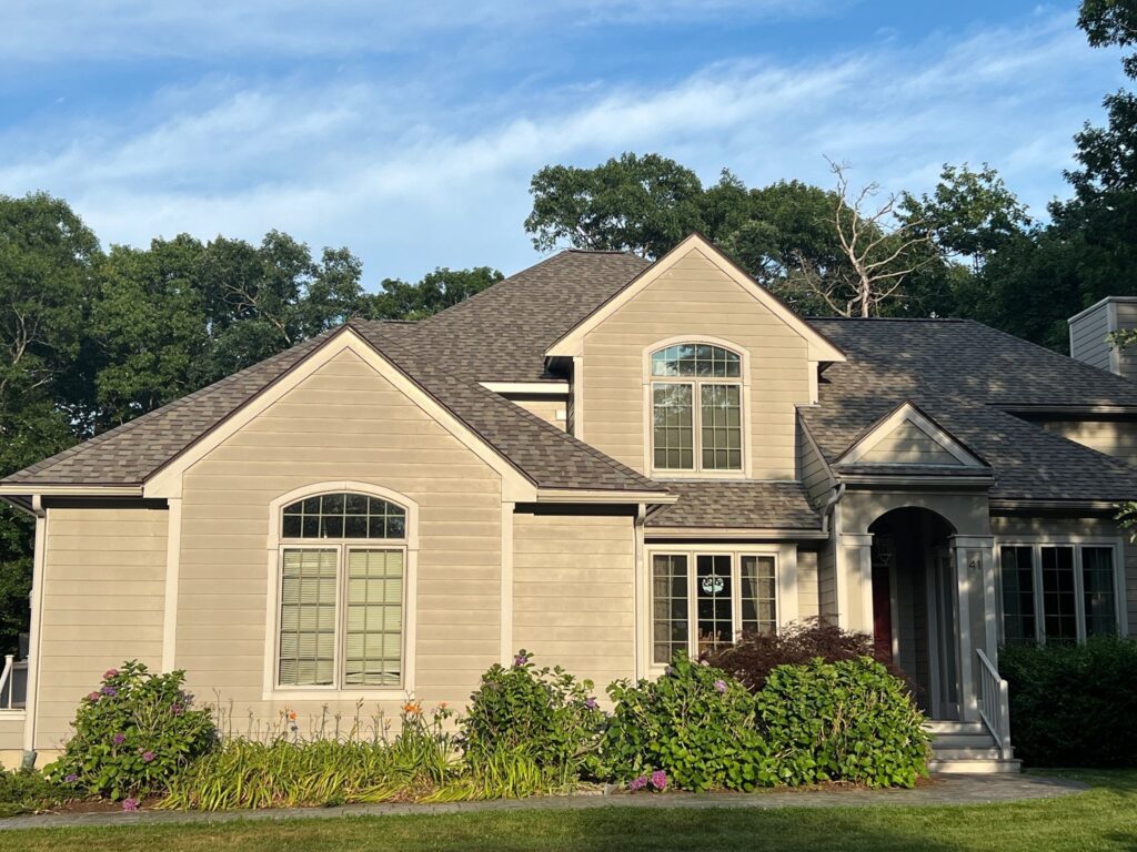 Roof replacement in Tiverton, RI with asphalt shingles — Project #11745 by Pinnacle Roofing & Skylights