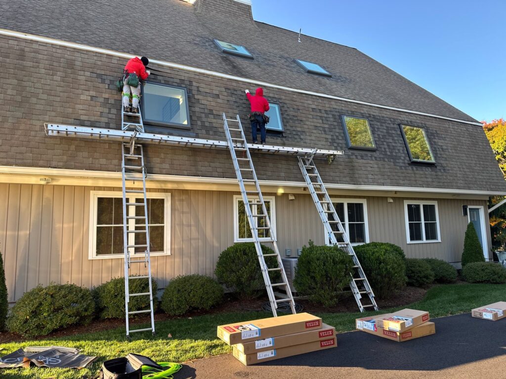 Skylight installation in Warwick, RI with VELUX skylights — Project #12201 by Pinnacle Roofing & Skylights
