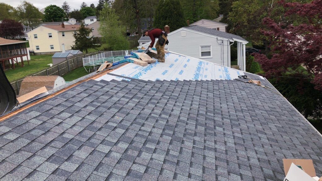 Roof replacement in West Warwick, RI with asphalt shingles — Project #11902 by Pinnacle Roofing & Skylights