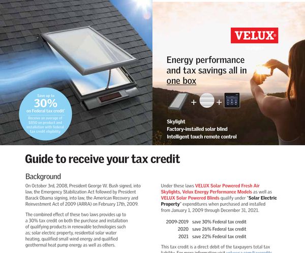 Velux Tax Credit Cover